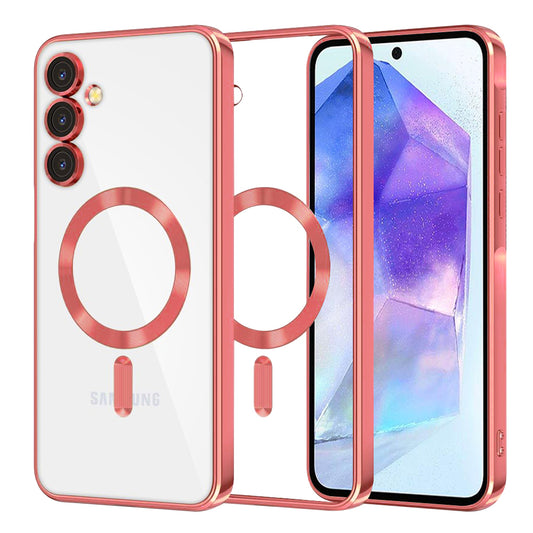 Etui MagSafe do Samsung Galaxy A55 5G A556, Techsuit, Luxury Crystal, Czerwony