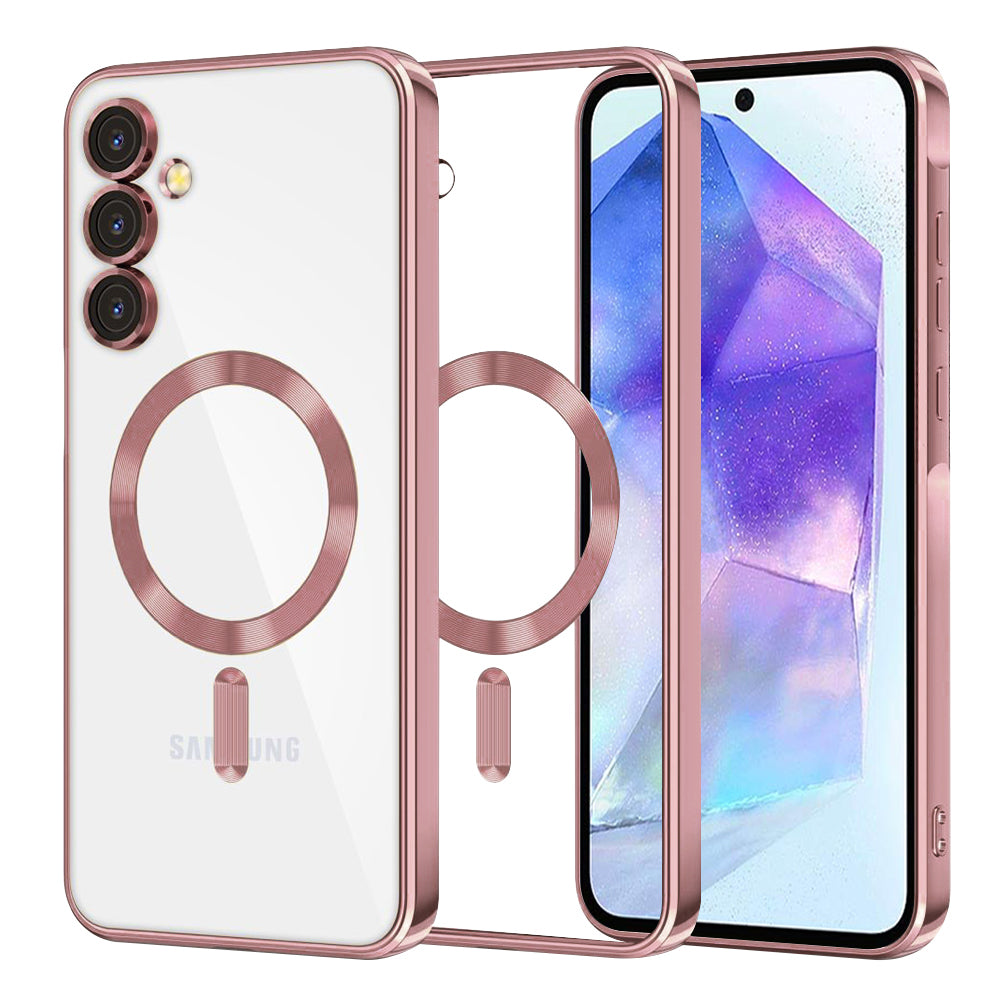 Etui MagSafe do Samsung Galaxy A55 5G A556, Techsuit, Luxury Crystal, Różowe