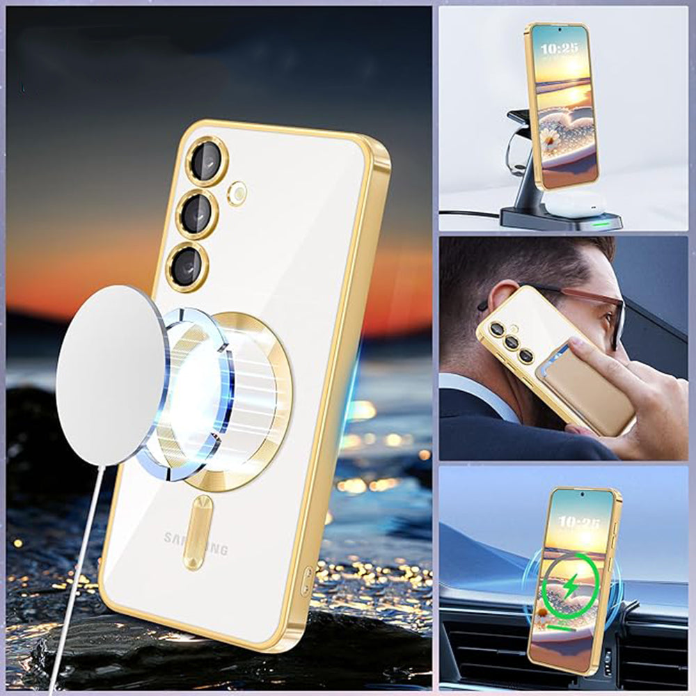 Etui MagSafe do Samsung Galaxy A55 5G A556, Techsuit, Luxury Crystal, Różowe