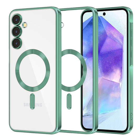 Etui MagSafe do Samsung Galaxy A55 5G A556, Techsuit, Luxury Crystal, Jasnozielony