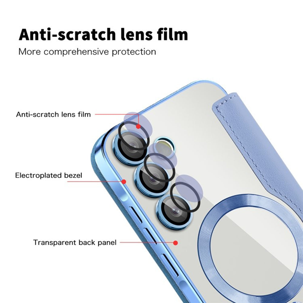 Etui MagSafe do Samsung Galaxy A55 5G A556, Techsuit, SmartMag Book, Niebieski
