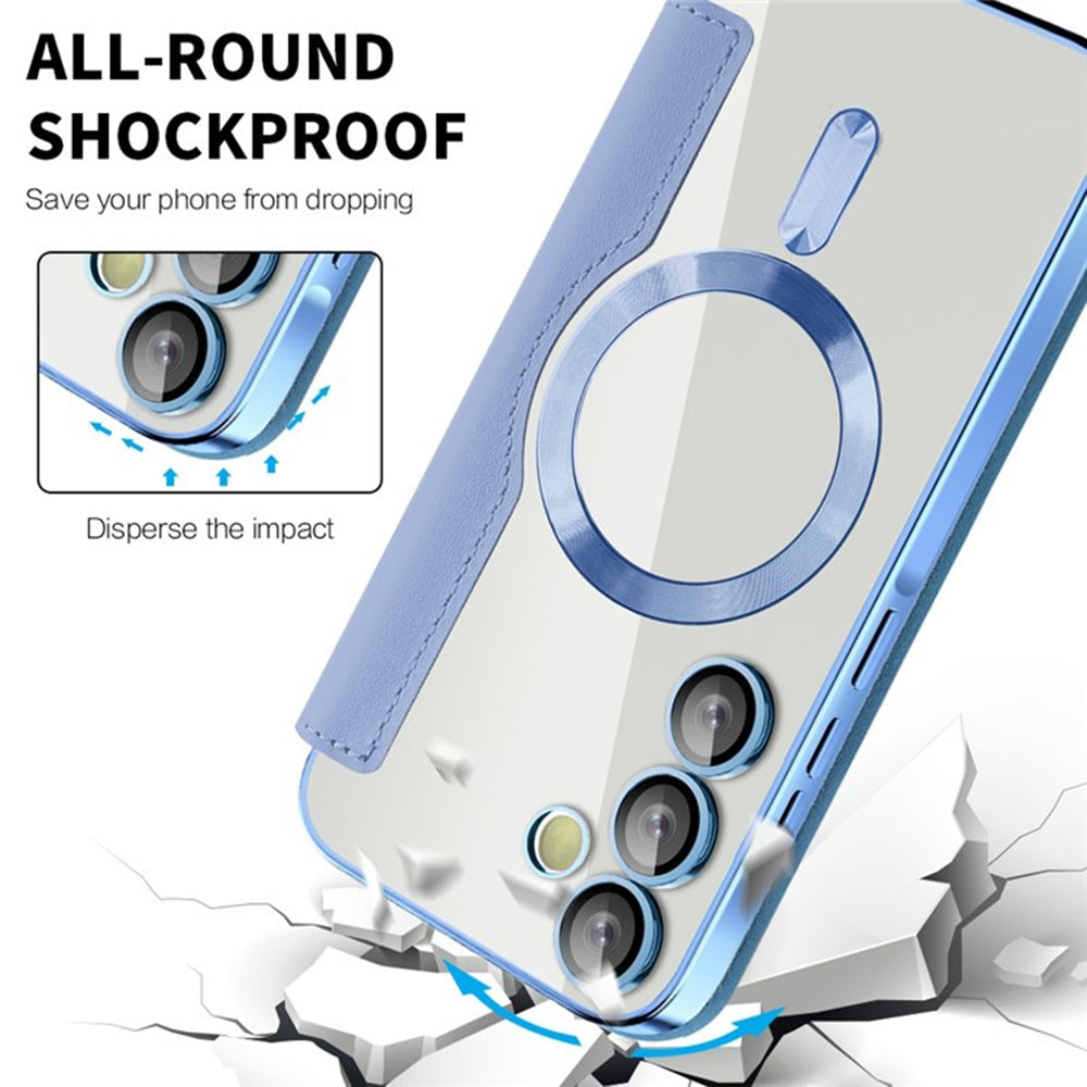 Etui MagSafe do Samsung Galaxy A55 5G A556, Techsuit, SmartMag Book, Niebieski