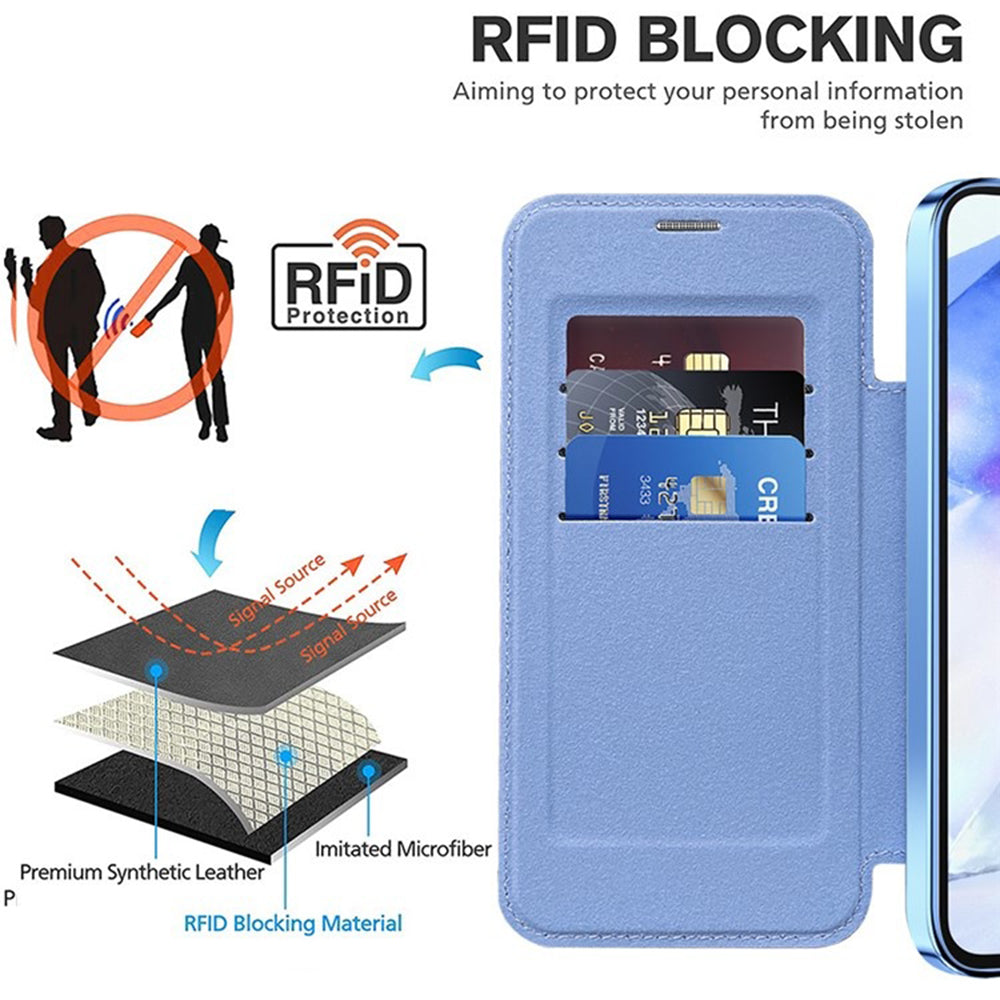 Etui MagSafe do Samsung Galaxy A55 5G A556, Techsuit, SmartMag Book, Niebieski