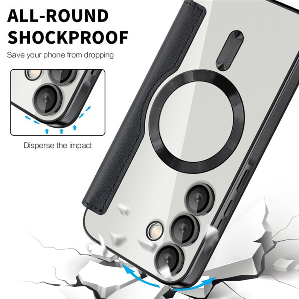MagSafe Case for Samsung Galaxy A55 5G A556, Techsuit, SmartMag Book, Black