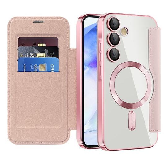 Etui MagSafe do Samsung Galaxy A55 5G A556, Techsuit, SmartMag Book, Różowe