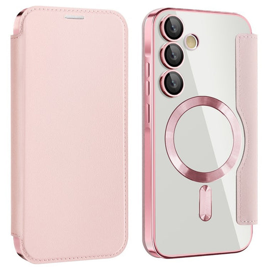 Etui MagSafe do Samsung Galaxy A55 5G A556, Techsuit, SmartMag Book, Różowe