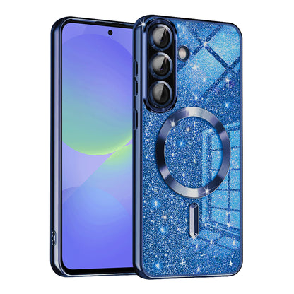 Etui MagSafe do Samsung Galaxy A56 A566 / A36 A366, Techsuit, Luxury Glitter, Ciemnoniebieskie