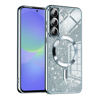 Etui MagSafe do Samsung Galaxy A56 A566 / A36 A366, Techsuit, Luxury Glitter, Bleu