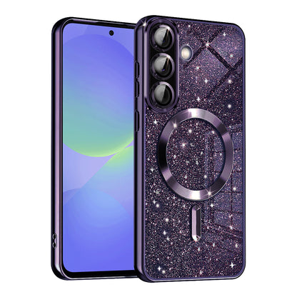 Etui MagSafe do Samsung Galaxy A56 A566 / A36 A366, Techsuit, Luxury Glitter, Ciemny Fiolet