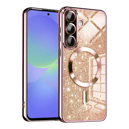 Etui MagSafe do Samsung Galaxy A56 A566 / A36 A366, Techsuit, Luxury Glitter, Różowo-Złote