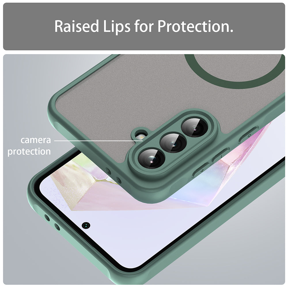 Etui MagSafe do Samsung Galaxy A56 A566, Techsuit, HaloFrost II, Zielony