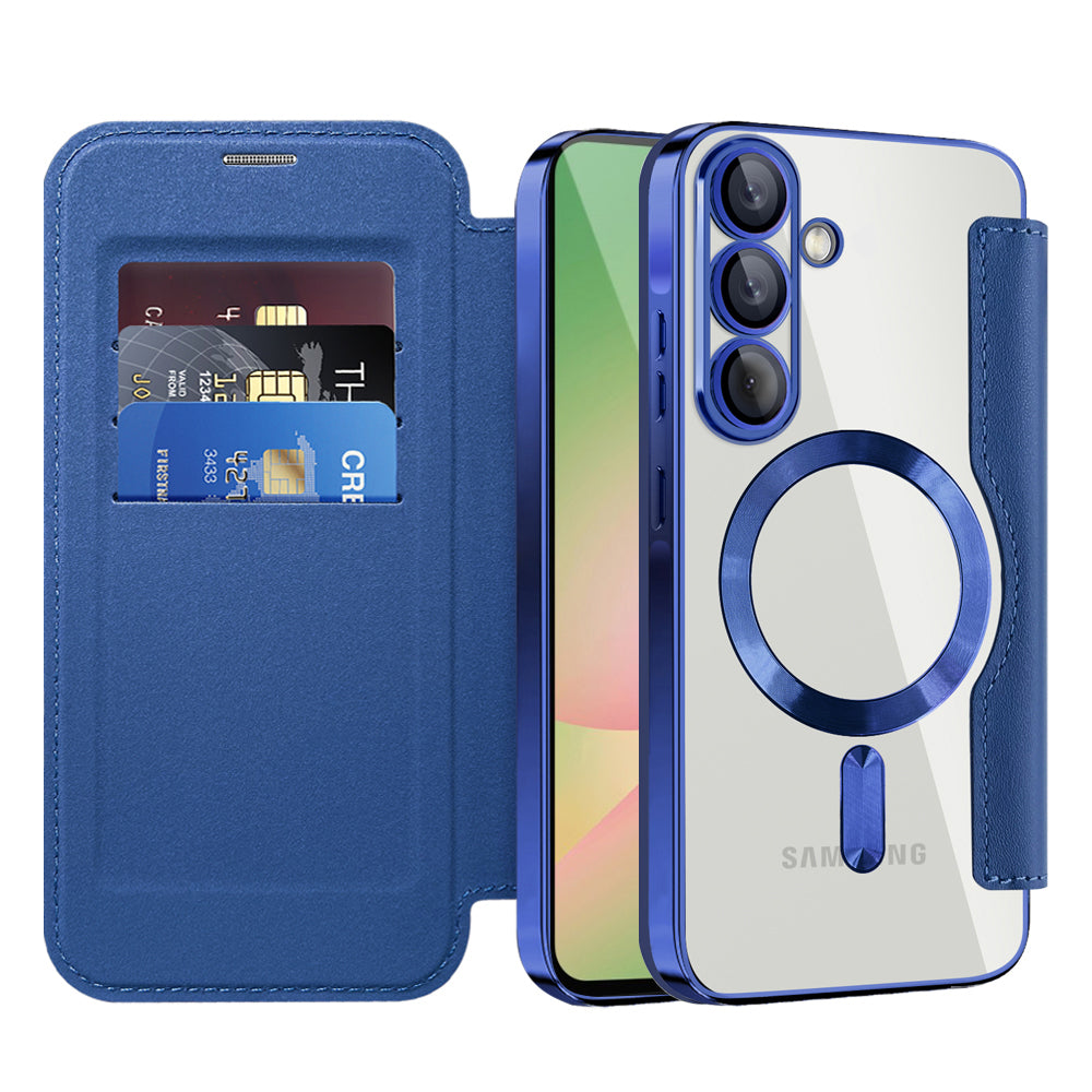 Etui MagSafe do Samsung Galaxy A56 A566, Techsuit, SmartMag Book, Niebieskie
