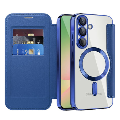 Etui MagSafe do Samsung Galaxy A56 A566, Techsuit, SmartMag Book, Niebieskie