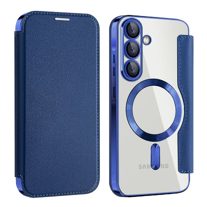 Etui MagSafe do Samsung Galaxy A56 A566, Techsuit, SmartMag Book, Niebieskie