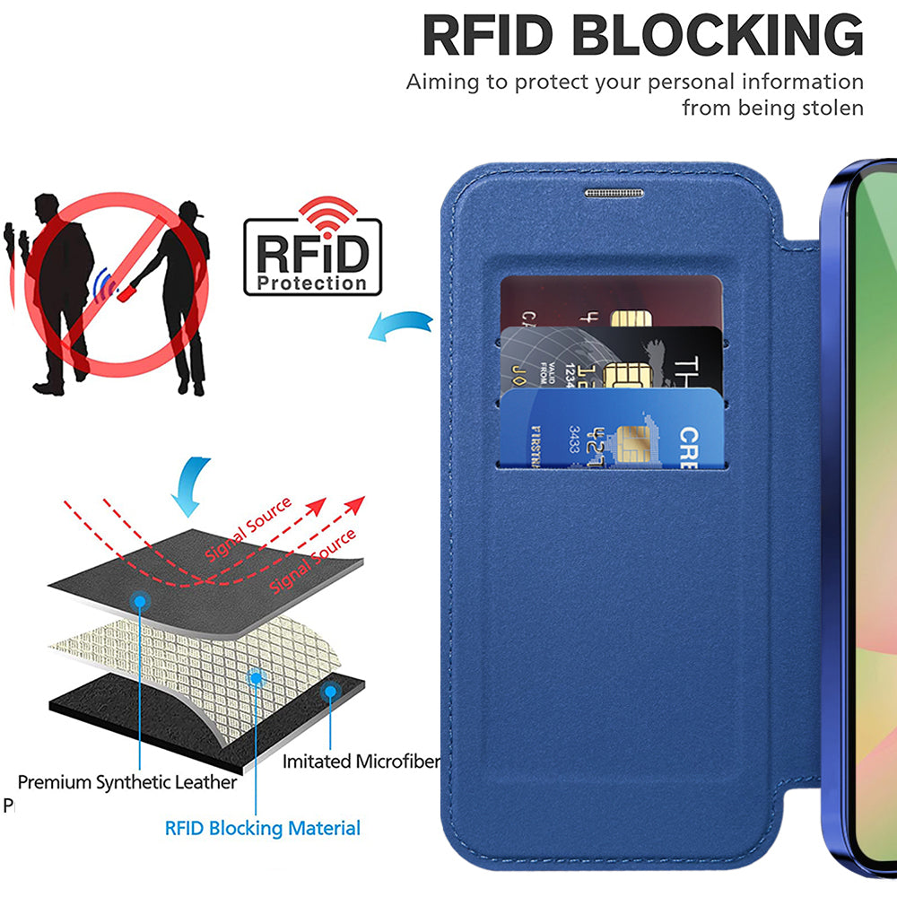 Etui MagSafe do Samsung Galaxy A56 A566, Techsuit, SmartMag Book, Niebieskie