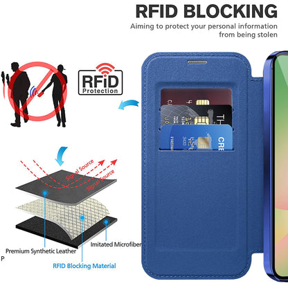 Etui MagSafe do Samsung Galaxy A56 A566, Techsuit, SmartMag Book, Niebieskie