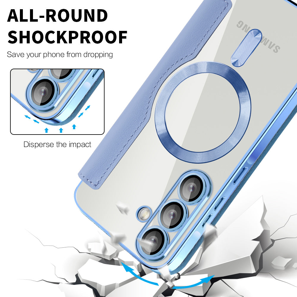 MagSafe Case for Samsung Galaxy A56 A566, Techsuit, SmartMag Book, Blue