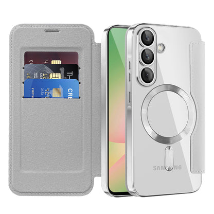 Etui MagSafe do Samsung Galaxy A56 A566, Techsuit, SmartMag Book, Szary