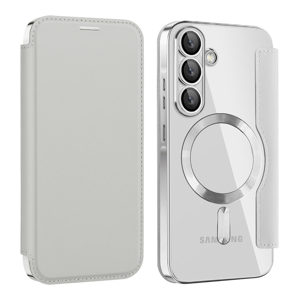 Etui MagSafe do Samsung Galaxy A56 A566, Techsuit, SmartMag Book, Szary