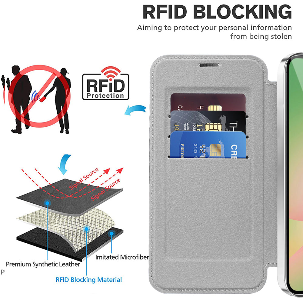Etui MagSafe do Samsung Galaxy A56 A566, Techsuit, SmartMag Book, Szary