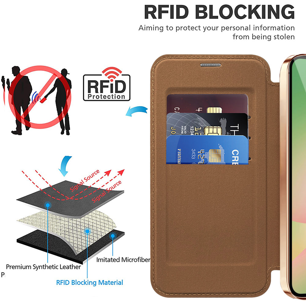 Etui MagSafe do Samsung Galaxy A56 A566, Techsuit, SmartMag Book, Brązowy