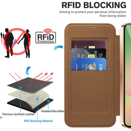 Etui MagSafe do Samsung Galaxy A56 A566, Techsuit, SmartMag Book, Brązowy
