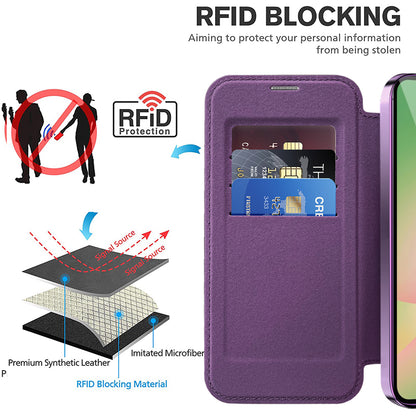 Etui MagSafe do Samsung Galaxy A56 A566, Techsuit, SmartMag Book, Fioletowy