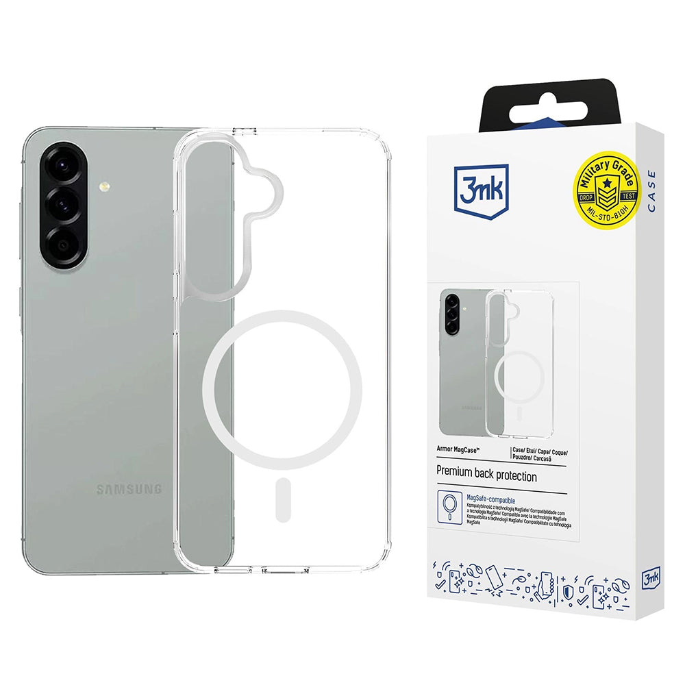 Etui MagSafe dla Samsung Galaxy A57 5G, 3MK, Armor MagCase, Przezroczyste