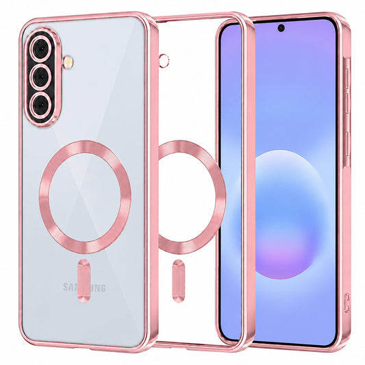Etui MagSafe do Samsung Galaxy A57 5G, Techsuit, Luxury Crystal, Różowe
