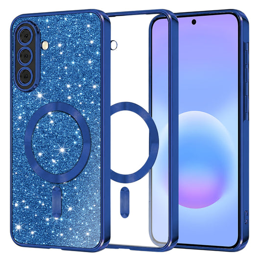 Etui MagSafe do Samsung Galaxy A57 5G, Techsuit, Luxury Glitter, Ciemnoniebieskie