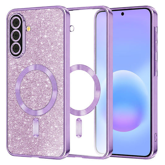 Etui MagSafe do Samsung Galaxy A57 5G, Techsuit, Luxury Glitter, Jasny Fiolet