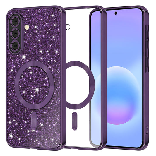 Etui MagSafe do Samsung Galaxy A57 5G, Techsuit, Luxury Glitter, Ciemny Fiolet