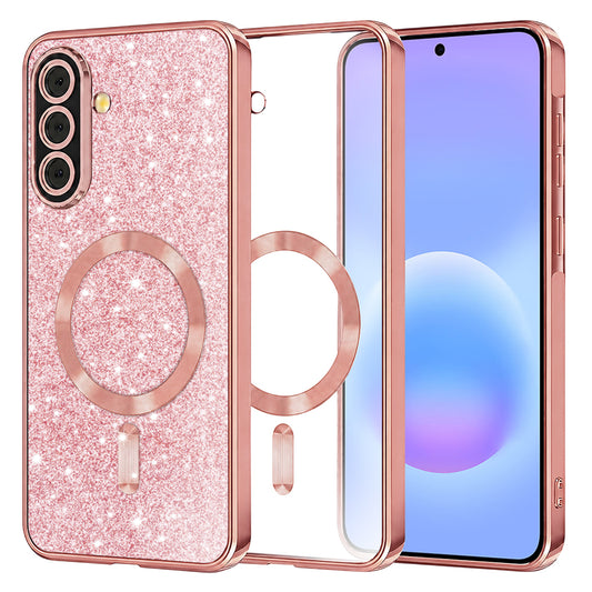 Etui MagSafe do Samsung Galaxy A57 5G, Techsuit, Luxury Glitter, Różowo-Złote