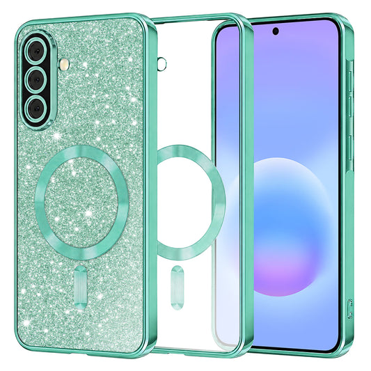 Etui MagSafe do Samsung Galaxy A57 5G, Techsuit, Luxury Glitter, Jasnozielony