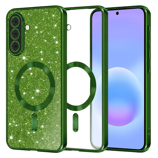 Etui MagSafe do Samsung Galaxy A57 5G, Techsuit, Luxury Glitter, Ciemnozielony