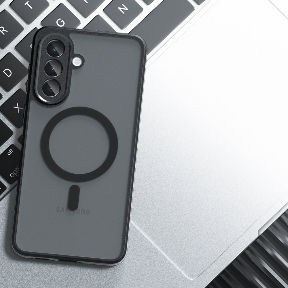 Etui MagSafe dla Samsung Galaxy A57 5G, Techsuit, PureFrost, Czarne Satynowe