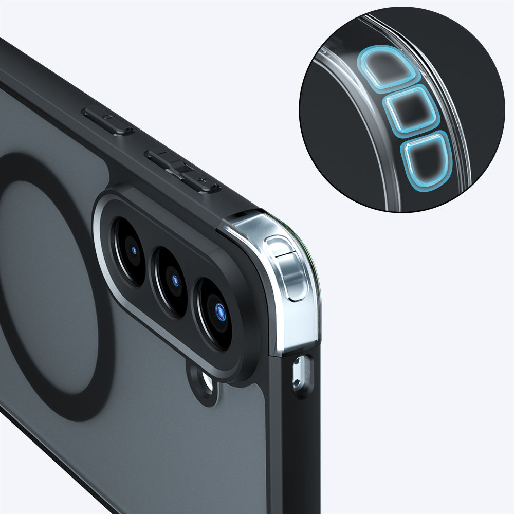 Etui MagSafe dla Samsung Galaxy A57 5G, Techsuit, PureFrost, Czarne Satynowe