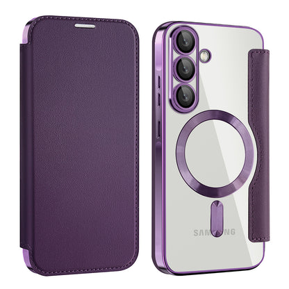 Etui MagSafe dla Samsung Galaxy A57 5G, Techsuit, SmartMag Book, Fioletowy