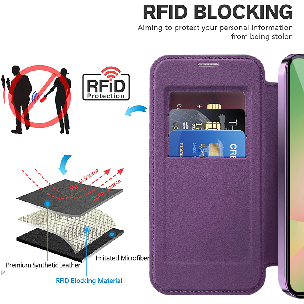 Etui MagSafe dla Samsung Galaxy A57 5G, Techsuit, SmartMag Book, Fioletowy