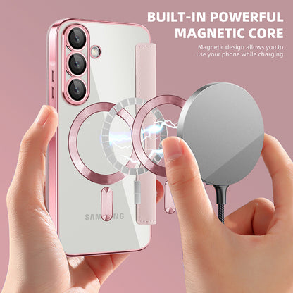 Etui MagSafe dla Samsung Galaxy A57 5G, Techsuit, SmartMag Book, Różowy