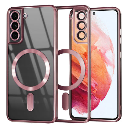 Etui MagSafe do Samsung Galaxy S21 5G G991, Techsuit, Luxury Crystal, Różowe