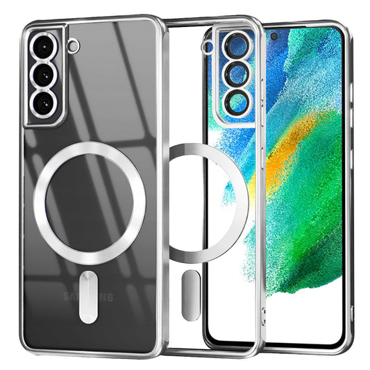 Etui MagSafe do Samsung Galaxy S21 FE 5G G990, Techsuit, Luxury Crystal, Srebrne