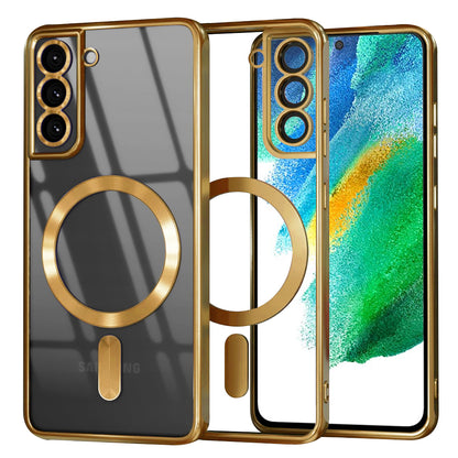 Etui MagSafe do Samsung Galaxy S21 FE 5G G990, Techsuit, Luxury Crystal, Złote