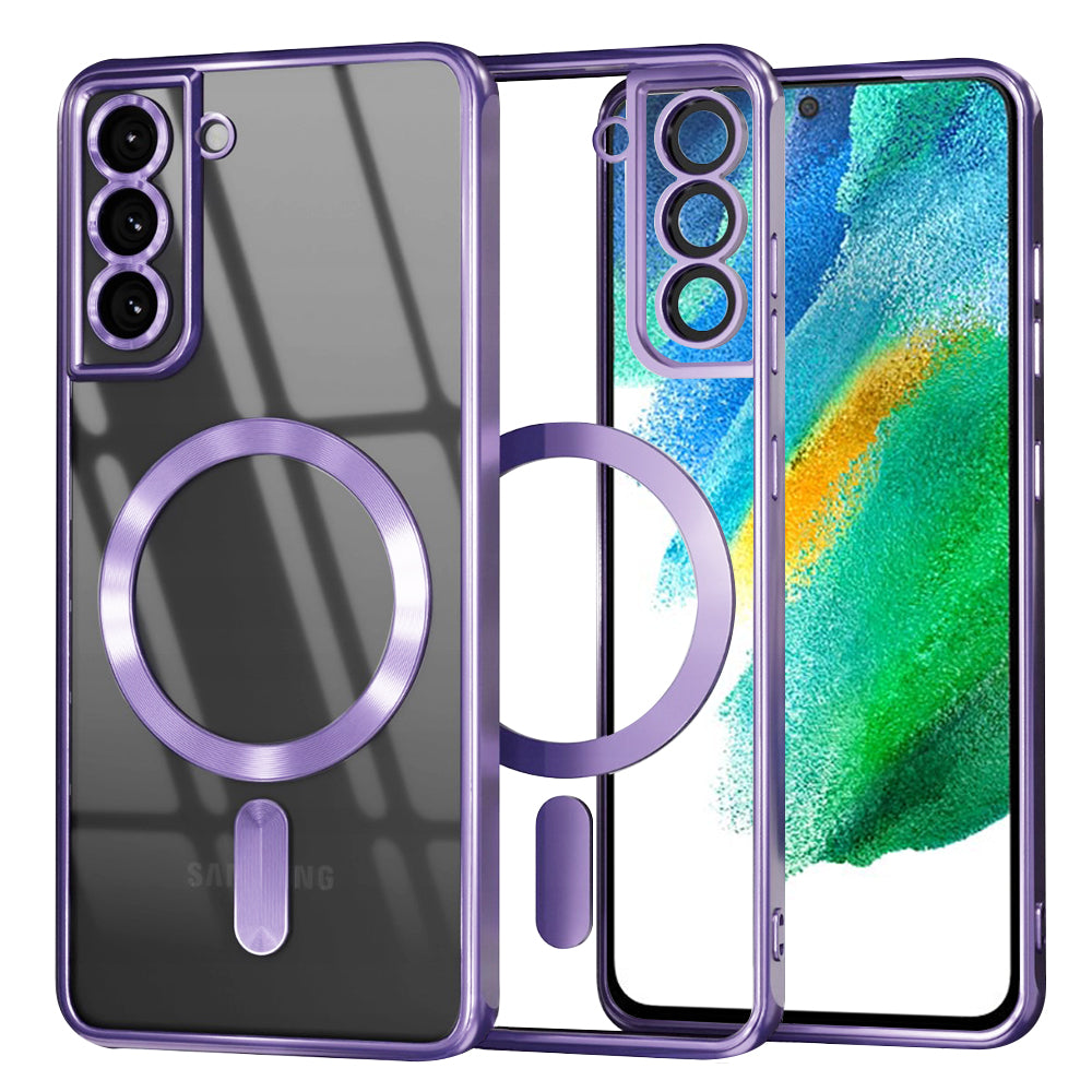 Etui MagSafe do Samsung Galaxy S21 FE 5G G990, Techsuit, Luxury Crystal, Jasny Fiolet