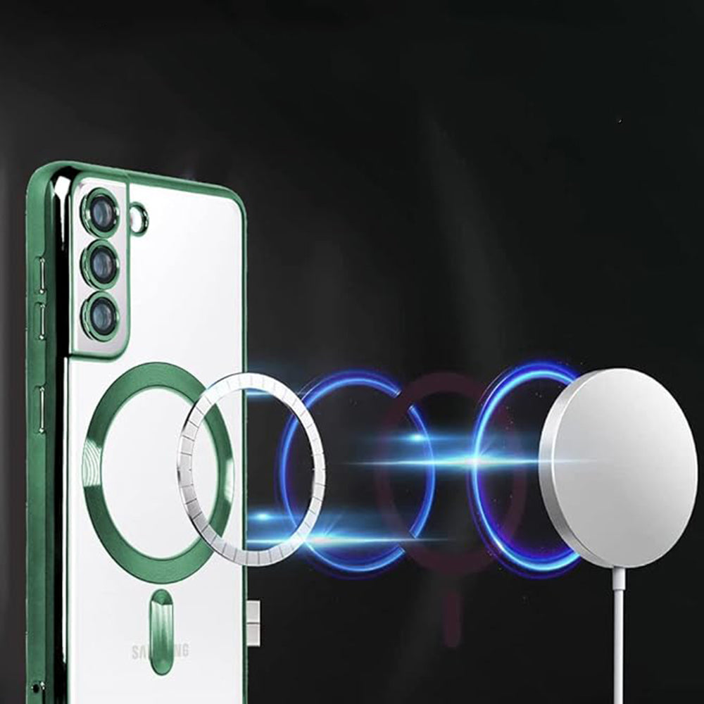 Etui MagSafe do Samsung Galaxy S21 FE 5G G990, Techsuit, Luxury Crystal, Jasny Fiolet