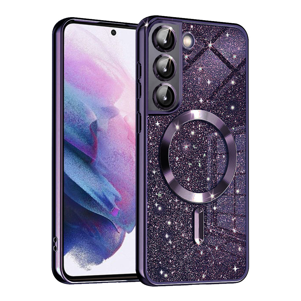 Etui MagSafe do Samsung Galaxy S21 FE 5G G990, Techsuit, Luxury Glitter, Ciemny Fiolet