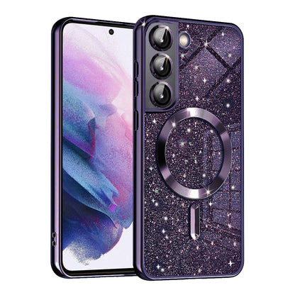 Etui MagSafe do Samsung Galaxy S21 FE 5G G990, Techsuit, Luxury Glitter, Ciemny Fiolet