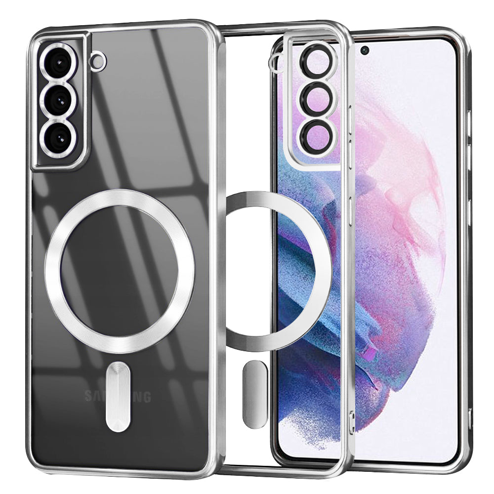 Etui MagSafe do Samsung Galaxy S21+ 5G G996, Techsuit, Luxury Crystal, Srebrne