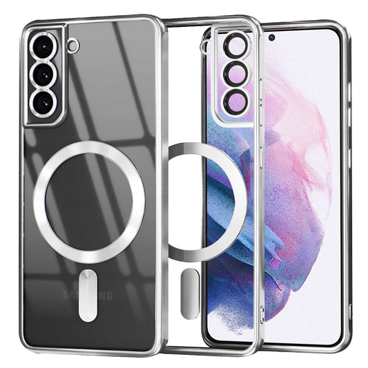 Etui MagSafe do Samsung Galaxy S21+ 5G G996, Techsuit, Luxury Crystal, Srebrne