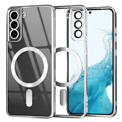 Etui MagSafe do Samsung Galaxy S22 5G S901, Techsuit, Luxury Crystal, Srebrne